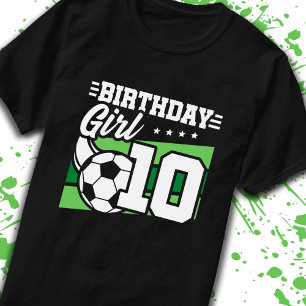 Voetbal 10-jarig meisje 10e verjaardag t-shirt