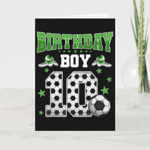 Voetbal 10e verjaardag jongen 10 jaar oud sport 10 kaart