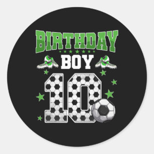 Voetbal 10e verjaardag jongen 10 jaar oud sport 10 ronde sticker