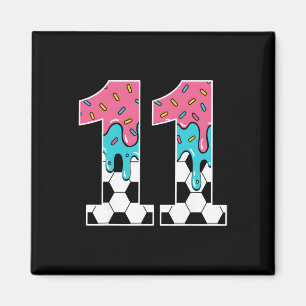 Voetbal 11 Jaar Oud Ijs Drip Jeugd 11e Verjaardag Magneet
