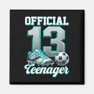 Voetbal 13 Jaar Oud Verjaardag Jongen Dertien Offi Magneet