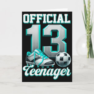 Voetbal 13 Jaar Oud Verjaardag Jongen Dertien Tien Kaart