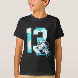 Voetbal 13e Verjaardag 13 Jaar Oude IJsdruppel Bd T-shirt