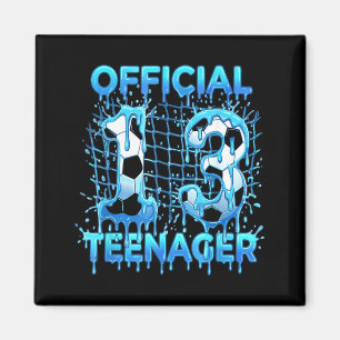 Voetbal 13e Verjaardag Ijs Drip Officiële Tiener Magneet