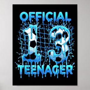 Voetbal 13e Verjaardag Ijs Drip Officiële Tiener Poster