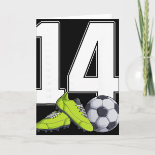Voetbal 14e verjaardag voetballer jongens 14 jaar kaart