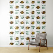 Voetbal 15e verjaardag jongens | Step Repeat Achte Wandkleed (In situ)