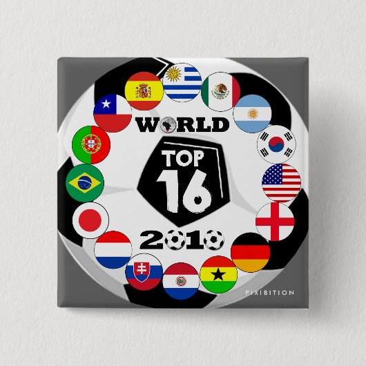 Voetbal 16 Button Wereldbeker voetbal (Voorkant)