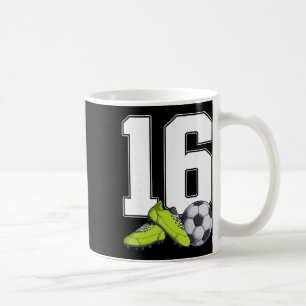 Voetbal 16e verjaardag Footbyller Jongens 16 jaar Koffiemok