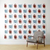 Voetbal 17e Verjaardag Jongens | Step Repeat Achte Wandkleed (In Situ (horizontaal))