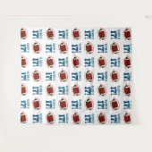 Voetbal 17e Verjaardag Jongens | Step Repeat Achte Wandkleed (Voorkant (horizontaal))