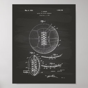 Voetbal 1928 Patent Art - Chalkboard Poster