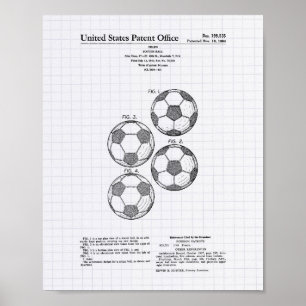  Voetbal 1964 Kunstkunst octrooi - Lijnenpoer Poster