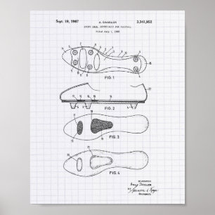 Voetbal 1996 Kunst octrooi - Lijnenpoer Poster