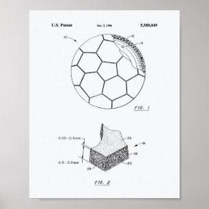 Voetbal 1996 Octrooikunst - Witboek Poster
