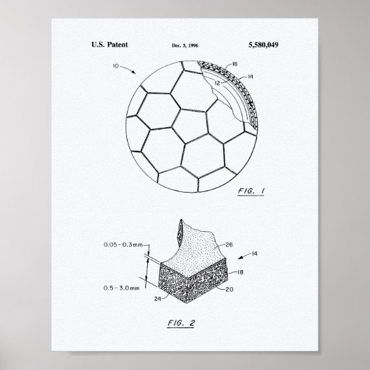 Voetbal 1996 Octrooikunst - Witboek Poster (Voorkant)