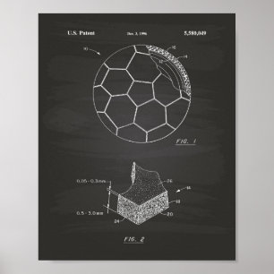 Voetbal 1996 Patent Art - Chalkboard Poster