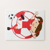 Voetbal 1 en Ball Red en White Legpuzzel (Horizontaal)