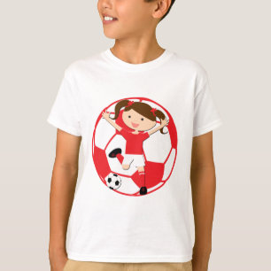 Voetbal 1 en Ball Red en White T-shirt