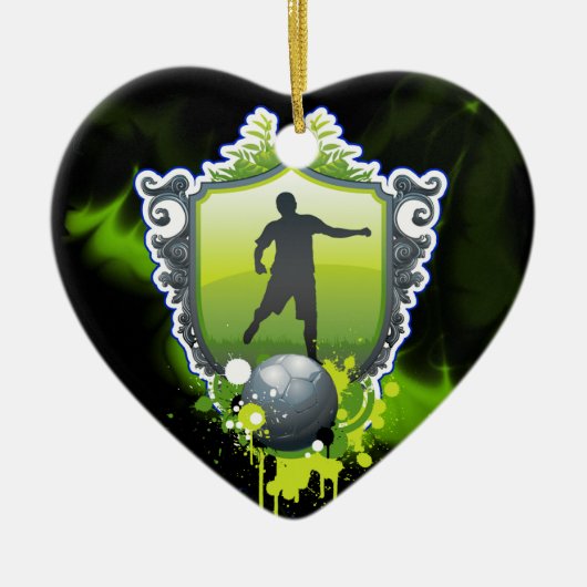 Voetbal 1 keramisch ornament (Voorkant)