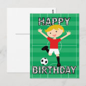 Voetbal 1 Rood en wit Briefkaart (Voorkant / Achterkant)