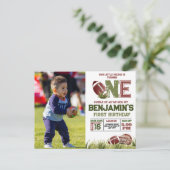 Voetbal 1e Jaar Down Verjaardag Briefkaart (Staand voorkant)