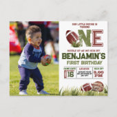 Voetbal 1e Jaar Down Verjaardag Briefkaart (Voorkant)