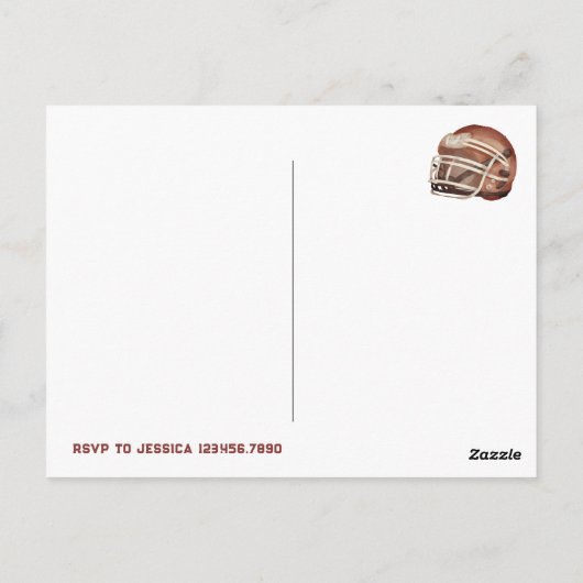 Voetbal 1e Jaar Down Voetbal Verjaardagsfeestje Briefkaart (Achterkant)