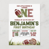 Voetbal 1e Jaar Down Voetbal Verjaardagsfeestje Briefkaart (Voorkant)