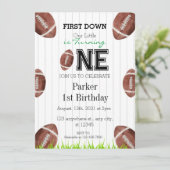 Voetbal 1e Jaar Uit Verjaardagsuitnodiging Kaart (Staand voorkant)