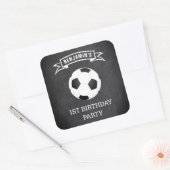 Voetbal 1e verjaardag feest cadeautje sticker (Envelop)