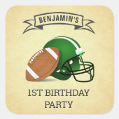 Voetbal 1e verjaardag feest cadeautje sticker (Voorkant)