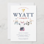 Voetbal 1e verjaardag | Futbol Football Birthday Kaart (Voorkant)