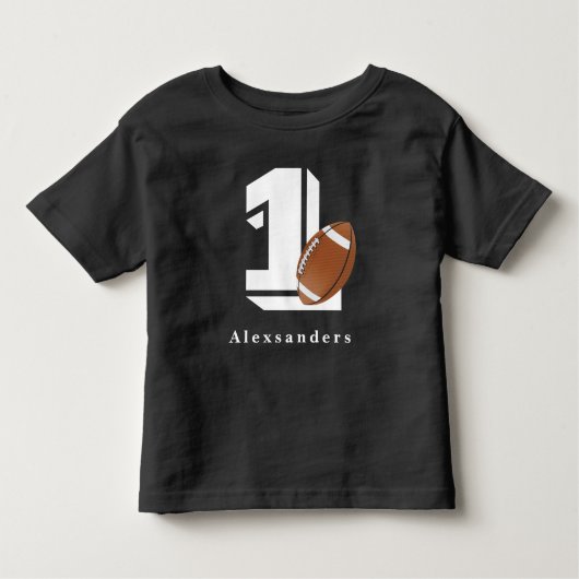 Voetbal 1e verjaardag naam en leeftijd kinderen jo kinder shirts (Voorkant)