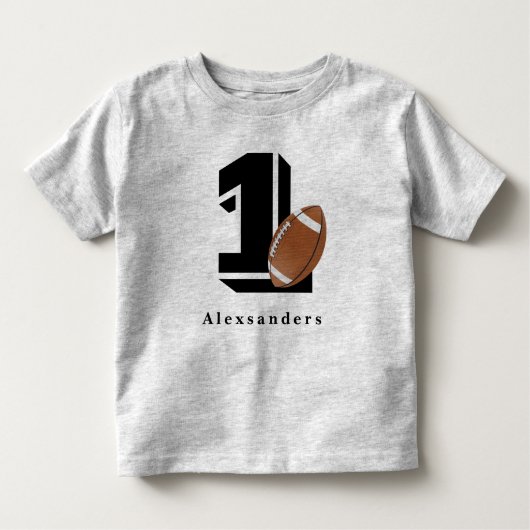 Voetbal 1e verjaardag naam en leeftijd kinderen jo kinder shirts (Voorkant)