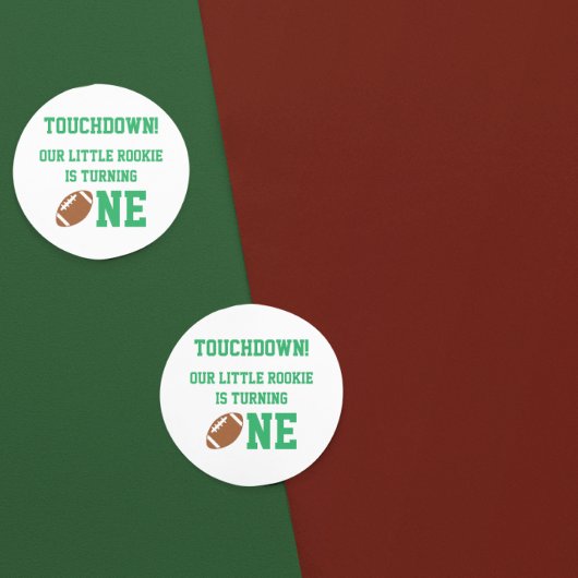 Voetbal 1e verjaardag ronde sticker