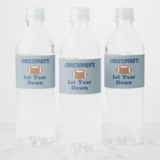 Voetbal 1e verjaardag waterfles etiket (Flessen)