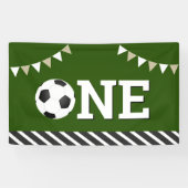 Voetbal 1e verjaardagsfeestje spandoek (Horizontaal)