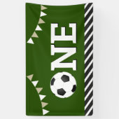 Voetbal 1e verjaardagsfeestje spandoek (Verticaal)