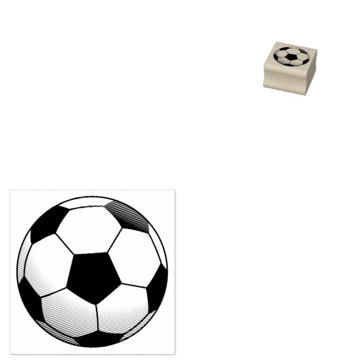 Voetbal 1x1 rubberstempel (Gestempeld)