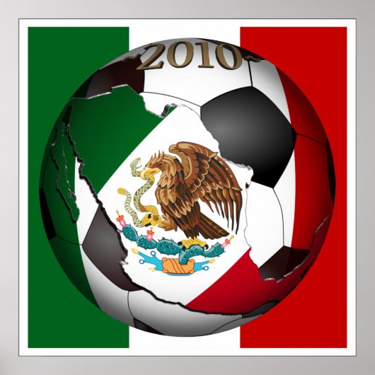 voetbal 2010 - Mexico Poster (Voorkant)