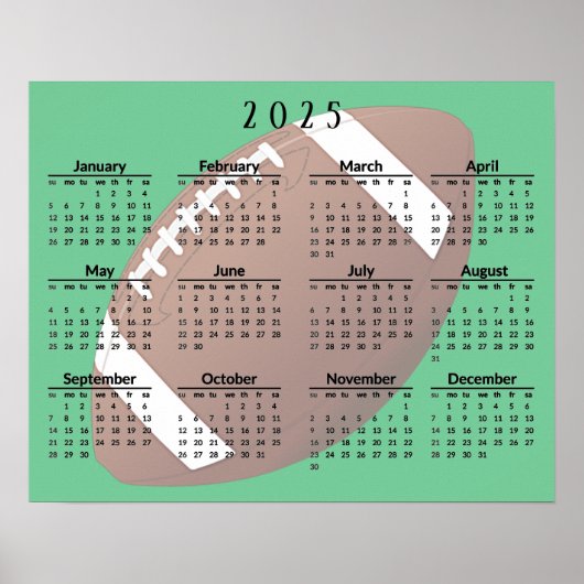 Voetbal 2025 Kalender Poster (Voorkant)
