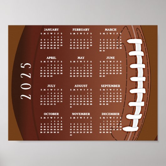 Voetbal 2025 Kalender Poster (Voorkant)