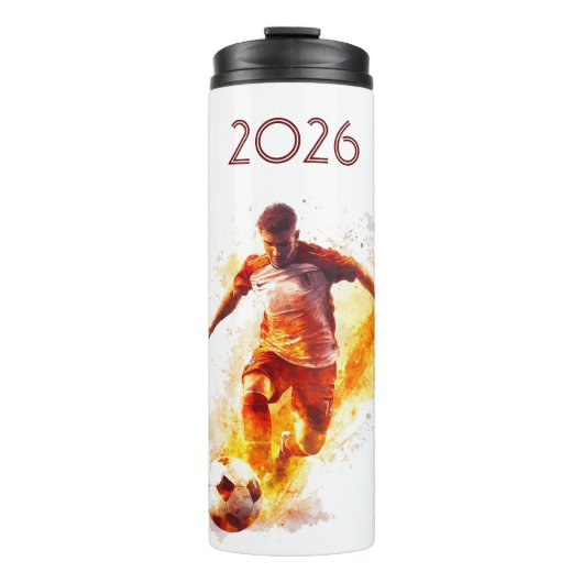 Voetbal 2026 op volle toeren thermosbeker (Voorkant)