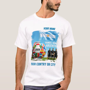 Voetbal 2026 voetbal Argentinië Aangepaste naam la T-shirt