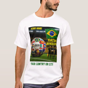Voetbal 2026 voetbal Brazilië Aangepaste Naam land T-shirt