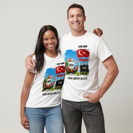 Voetbal 2026 voetbal TURKIJE Aangepaste naam & T-shirt (Unisex)
