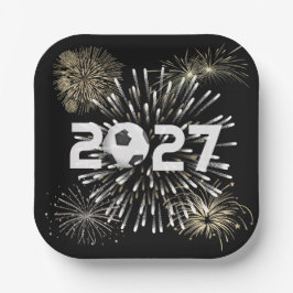 Voetbal 2027 Oud en Nieuw-feest Papieren Bordje