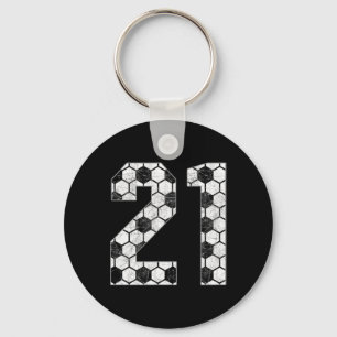 Voetbal #21 Love Voetbal Moeder Favoriete Speler J Sleutelhanger