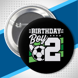 Voetbal - 2 jaar oude jongen - 2e verjaardag ronde button 5,7 cm